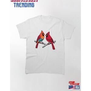 Female And Male Cardinals Pencil Sketch Cardinal Beauty Classic Tshirt